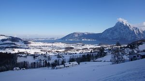 Schnee von Traunkirchen über Altmünster bis Gmunden und am Traunstein